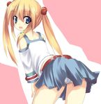  amatsuka_rikka baby_princess blonde_hair blue_eyes detached_sleeves hair_bobbles hair_ornament looking_back panties pantyshot ryokushiki_(midori-ya) skirt solo twintails underwear 