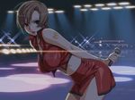  breasts brown_hair ino large_breasts making_of meiko microphone short_hair solo stage vocaloid 