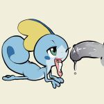  ambiguous_gender blue_skin cum cum_drip cum_on_tongue dripping duo faceless_male green_eyes happy itsunknownanon male male/ambiguous nintendo one_eye_closed open_mouth penis pok&eacute;mon pok&eacute;mon_(species) reptile saliva scalie simple_background smile sobble tongue tongue_out video_games 