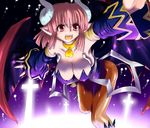  bad_id bad_pixiv_id breasts covered_nipples cross disgaea fangs hanging_breasts horns la_pucelle large_breasts maou_prier pantyhose parumezan pointy_ears prier red_hair solo 