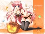  animal_ears bikini black_legwear breasts bunny_ears candy candy_cane character_name cleavage copyright_name fishnets food halloween hayakawa_natsuo highres jack-o'-lantern lollipop long_hair medium_breasts nagisano orange_background pumpkin sasai_saji side-tie_bikini solo swimsuit swirl_lollipop thighhighs tsukasa_yuuki wallpaper 