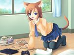  all_fours animal_ears book cat catgirl fang mangabook ps2 tail videogame 