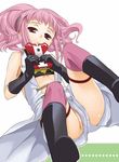  anya_alstreim code_geass gloves nakajima_yuka no_panties pink_eyes red_eyes shorts solo thighhighs 