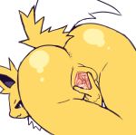  2018 anthro anus ass_up butt eeveelution female fur jolteon looking_back napdust nintendo nude pok&eacute;mon pok&eacute;mon_(species) presenting pussy pussy_juice raised_tail rear_view solo spreading video_games yellow_fur 