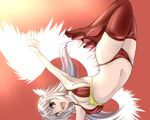  angel_wings boots breasts cameltoe final_fantasy final_fantasy_tactics flying hal_(goshujinomocha) head_wings knee_boots long_hair medium_breasts open_mouth red_eyes sideboob silver_hair smile solo thigh_boots thighhighs ultima_(fft) wings 
