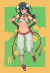  braid flat_chest g-room_honten gloves green_hair hat panties red_eyes sandals see-through solo soulcalibur talim twin_braids underwear 