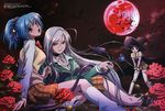  3girls akashiya_moka bat bats demon_girl inner_moka kurono_kurumu kuruno_kurumu multiple_girls night rosario+vampire succubus tail vampire witch 