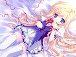  arietta_(lyrical_lyric) blush bow chikotam child cross game_cg lying lyrical_lyric on_back on_bed panties pink_panties ribbon school_uniform solo thighhighs underwear zettai_ryouiki 