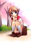  blue_eyes briefcase brown_hair folded_ponytail komaki_manaka norizou_type-r panties pantyshot pantyshot_(sitting) school_uniform sitting solo to_heart_2 underwear 