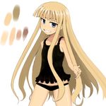  black_panties blonde_hair evangeline_a_k_mcdowell flat_chest kotetsu long_hair mahou_sensei_negima! panties silver_eyes solo underwear very_long_hair 