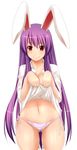  animal_ears aoinagi bunny_ears panties reisen_udongein_inaba shirt_lift side-tie_panties solo striped striped_panties touhou underwear 