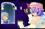  blue_hair breasts doll hakurei_reimu hat hinanawi_tenshi izayoi_sakuya karo kimeemaru kirisame_marisa multiple_girls nude red_eyes remilia_scarlet ribbon shameimaru_aya silver_hair small_breasts touhou what yakumo_yukari yukkuri_shiteitte_ne 