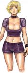  blonde_hair breasts choker cleavage copyright_request itou_eito large_breasts midriff short_hair shorts solo 
