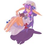  barefoot book feet floating masha patchouli_knowledge pointy_ears reading solo touhou 