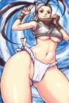  black_eyes black_hair breasts cameltoe fundoshi hips ibuki_(street_fighter) itou_eito japanese_clothes large_breasts long_hair muscle ninja smile solo street_fighter underboob 