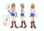  artist_request boots bracelet brown_hair character_sheet elie_(rave) jewelry lowres miniskirt multiple_views necklace pencil_skirt rave short_hair skirt tank_top turnaround weapon 