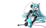  eto hatsune_miku highres legs microphone skirt solo third-party_edit vocaloid wallpaper 