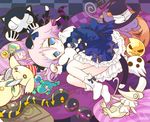  androgynous animal animal_ears blair blue_eyes blush cat cat_ears child closed_eyes crona_(soul_eater) dress excalibur_(soul_eater) fetal_position full_body lying pillow pink_hair pumpkin ragnarok_(demon_sword) sakurazawa_izumi sleeping sleepy solo soul_eater stuffed_animal stuffed_toy 