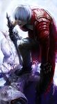  bad_id bad_pixiv_id dante_(devil_may_cry) devil_may_cry devil_may_cry_3 fingerless_gloves gloves guri_otoko male_focus monster solo sword weapon white_hair 