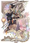  animal_ears arrow ass breasts card_(medium) cleavage dark_skin final_fantasy final_fantasy_xii fran jote large_breasts lips long_hair looking_back multiple_girls olivia_(yh) orange_eyes silver_hair viera 