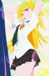  blonde_hair highres long_hair necktie panty_&amp;_stocking_with_garterbelt panty_(psg) school_uniform skirt solo stitched third-party_edit 