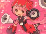  animal_ears animal_helmet blush bodysuit brown_eyes cat_ears headphones hello_kitty helmet long_hair musical_note nekomura_iroha open_mouth pink_hair ponytail shigatake smile solo speaker vocaloid 