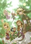  5girls black_eyes blonde_hair blue_eyes brown_hair crossover earrings fairy green_hair hat helmet holding holding_sword holding_weapon imp jewelry left-handed linebeck link long_hair master_sword midna multiple_boys multiple_girls multiple_persona nature navi one_eye_closed pointy_ears princess_zelda red_eyes riolabo saria smile super_smash_bros. sword tatl tetra the_legend_of_zelda the_legend_of_zelda:_ocarina_of_time the_legend_of_zelda:_phantom_hourglass the_legend_of_zelda:_spirit_tracks the_legend_of_zelda:_the_wind_waker the_legend_of_zelda:_twilight_princess toon_link toon_zelda weapon young_link 