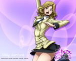  ashford_academy_uniform blonde_hair blue_eyes code_geass code_geass:_lost_colors jumping kimura_takahiro milly_ashford official_art school_uniform solo wallpaper 