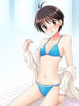  bikini blush cute flat_chest idolmaster kikuchi_makoto short_hair swimsuit 