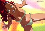  absurdres bandeau breasts cleavage duplicate hair_ornament hairpin highres kuwana_ikuo large_breasts long_hair megami ponytail red_hair smile solo strapless tengen_toppa_gurren_lagann tubetop yellow_eyes yoko_littner 