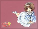  aoki_ume blush bracelet dress hidamari_sketch high_heels jewelry princess shoes solo tiara wallpaper yuno 