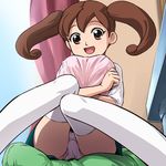  brown_eyes brown_hair crossed_arms curtains haruyama_kazunori lowres net_ghost_pipopa panties pantyshot pantyshot_(sitting) pillow pillow_hug purple_panties sitting sofue_hikaru solo thighhighs twintails underwear upskirt white_legwear 