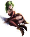  ass bad_id bad_pixiv_id boots breasts cleavage detached_sleeves dodon_(reina) final_fantasy final_fantasy_vi green_hair highres jewelry large_breasts necklace ponytail red_eyes skirt solo thighhighs tina_branford zettai_ryouiki 