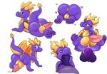  absurd_res anal anal_penetration anus balls big_butt butt disembodied_penis dragon duo erection faceless_male fellatio feral hi_res knot male male/male multiple_images oral penetration penis sex solo_focus spyro spyro_the_dragon video_games wizzikt 