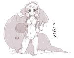  barefoot bikini character_request fantasy greyscale kara_(color) monochrome romancing_saga_2 saga sketch slime solo swimsuit 