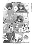  breast_grab breasts comic grabbing greyscale groping lyrical_nanoha mahou_shoujo_lyrical_nanoha_strikers mikage_takashi monochrome multiple_girls small_breasts stomping subaru_nakajima teana_lanster translated 