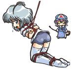  alternate_costume bdsm bondage bound buruma gym_uniform hat konpaku_youmu multiple_girls red_rope rope saigyouji_yuyuko thighhighs touhou winn 