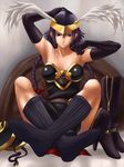  armor armpits bad_id bad_pixiv_id bare_shoulders black_valkyrie braid feet head_wings helmet long_hair maasan purple_hair socks solo twin_braids valkyrie_no_densetsu 