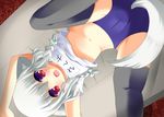  alternate_costume animal_ears bad_id bad_pixiv_id banned_artist braid dog_ears dog_tail gym_uniform izayoi_sakuya kemonomimi_mode ribbon shiraki_ai short_hair silver_hair socks solo tail touhou twin_braids 