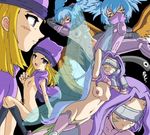 blonde_hair bls blue_hair breasts cute digimon digimon_frontier everyone fairymon flat_chest highres naked nipples nude orimoto_izumi purple_hair pussy sexy shutumon uncensored wings 