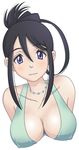  black_hair blue_eyes breasts cleavage covered_nipples f-fact jewelry large_breasts nakatsukasa_tsubaki necklace solo soul_eater 