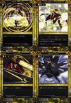  1girl artist_request bankett bardiche blonde_hair blue_hair card_game chrono_harlaown durandal_(nanoha) energy_sword fate_testarossa highres huge_weapon lyrical_nanoha magic_circle mahou_shoujo_lyrical_nanoha staff sword translation_request weapon 