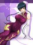  black_hair braid breasts brown_eyes bun_cover china_dress chinese_clothes covered_nipples curvy double_bun dress elbow_gloves gloves gundam gundam_00 large_breasts long_hair narrow_waist size_hermitage smile solo twin_braids wang_liu_mei wide_hips 