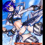  alternate_weapon artist_request blue_eyes blue_hair blue_panties lowleg lowleg_panties lyrical_nanoha mahou_shoujo_lyrical_nanoha_strikers panties parody revolver_knuckle saitou_chiwa seiyuu_connection solo striker_unit striped striped_panties subaru_nakajima underwear weapon world_witches_series 