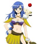  blue_hair breasts cleavage final_fantasy final_fantasy_crystal_chronicles green_eyes long_hair moogle selkie smile 