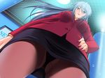  artist_request blue_eyes blue_hair blush business_suit formal from_below game_cg jacket long_hair nail_polish nozokima_2 panties pantyshot pencil_skirt pink_nails public_vibrator sakura_romako skirt skirt_suit solo suit thighhighs underwear upskirt vibrator yuuki_asuna 