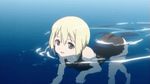  animated animated_gif ass blonde_hair dog_paddle erica_hartmann lowres one-piece_swimsuit solo strike_witches swimming swimsuit water world_witches_series 