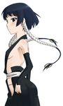  bad_id bad_pixiv_id black_eyes black_hakama bleach blue_hair blush breasts flat_chest gloves hakama japanese_clothes kiriyama_machi short_hair_with_long_locks sideboob small_breasts solo sui-feng 