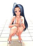  ahoge bad_id bad_pixiv_id blue_hair breasts feet high_heels idolmaster idolmaster_(classic) idolmaster_live_for_you! large_breasts long_hair miura_azusa open_toe_shoes sandals sanhon shoes solo toes 
