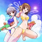  2girls beach bikini multiple_girls nagato_yuki suzumiya_haruhi suzumiya_haruhi_no_yuuutsu swimsuit toy toys 